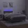 vidaXL Boxspringbett mit Matratze & LED Dunkelgrau 120x200 cm Samt