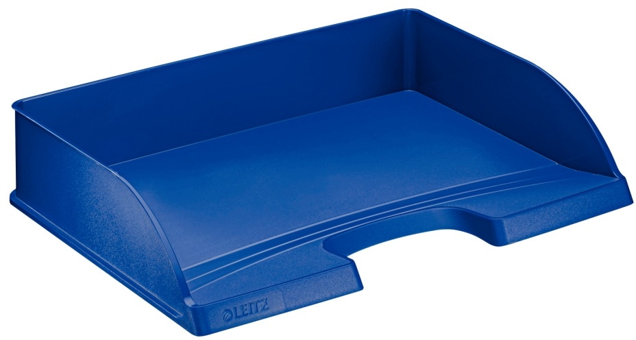 LEITZ Briefkorb Plus Querformat blau, C4 quer, stapelbar, passend für Übergrößen wie Hängmappen, Maße: 363 x 70 x 273 mm