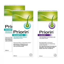 2x Priorin Shampoo + Priorin Liquid Pumplösung bei Haarausfall