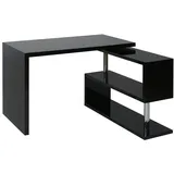 Mendler Design Eckschreibtisch HWC-A68, Bürotisch Schreibtisch, hochglanz drehbar 120x60cm ~ schwarz
