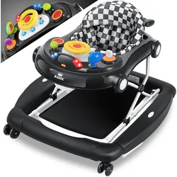 KIDIZ Lauflernhilfe, 4in1 Lauflernhilfe Babywalker Spiel- und Lauflernwagen schwarz