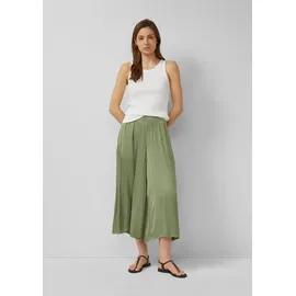 s.Oliver Extra-Wide-Leg-Culotte aus Crinkled Satin Grün 40