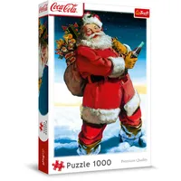 Trefl 10923 Coca-Cola, Weihnachtsmann im Schnee-Puzzle 1000 Elemente-Weihnachtspuzzle, für