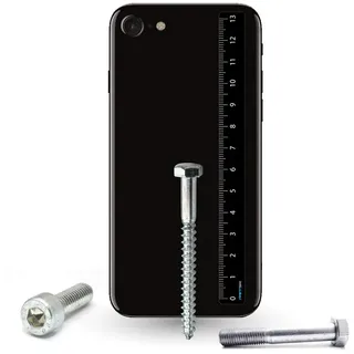 5 Stück Handy Aufkleber Lineal-Maßband 12cm selbstklebend passend für Smartphones ab 5,5 Zoll wie iPhone X-XS-11 Samsung Galaxy S10-8-9-Note Huawei P20-P30- Mate OnePlus 5-6-7 Mi8-9