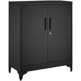 TecTake GmbH TECTAKE Aktenschrank Blake, abschließbar, magnetverschluss, 2 verstellbare böden, 80x40x100 cm, schwarz