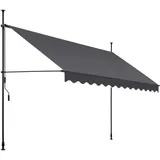 Tectake tectake® Klemmmarkise, mit Handkurbel, höhenverstellbar - 304 cm, einfache Montage