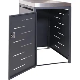 Mendler Mülltonnenverkleidung HWC-H40 125 x 69 x 84 cm grau