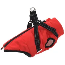 vidaXL Hundemantel mit Geschirr Wasserdicht Reflektierend Rot L32