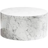 Wohnling Couchtisch MONOBLOC Weiß Marmor Optik 60 cm - weiß