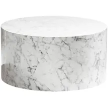 Wohnling Couchtisch MONOBLOC Weiß Marmor Optik 60 cm - weiß