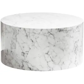 Wohnling Couchtisch MONOBLOC Weiß Marmor Optik 60 cm - weiß