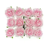 Glorex  Röschen mit Draht 18 mm 12St rosa