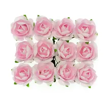 Glorex  Röschen mit Draht 18 mm 12St rosa