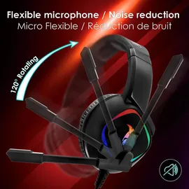 Optimum EMPIRE GAMING - Gaming Headset Dark Rainbow G-H10 – Plattformübergreifend -High-Definition-Stereo -Omnidirektionales Mikrofon -Kompatibel mit PS... - Schwarz