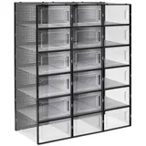 Hansiro Schuhboxen, Schwarz, Kunststoff, 23x14x33.3 cm, Garderobe, Schuhaufbewahrung