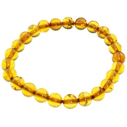 Armband OSTSEE-SCHMUCK "Ostsee-Schmuck Armband Kugel 8 mm Armband Kugel 8 mm", braun, Armbänder, Damen, 19cm, Bernstein