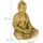 Relaxdays Buddha Figur Garten, wetterfest, frostsicher, XL Gartenbuddha sitzend, Gartenfigur, HBT: 70 cm, Gold