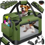 Lovpet LOVPET® Hundebox Hundetransportbox faltbar Inkl.Hundenapf Transporttasche Hundetasche Transportbox für Haustiere, Hunde und Katzen Haustiertransportbox