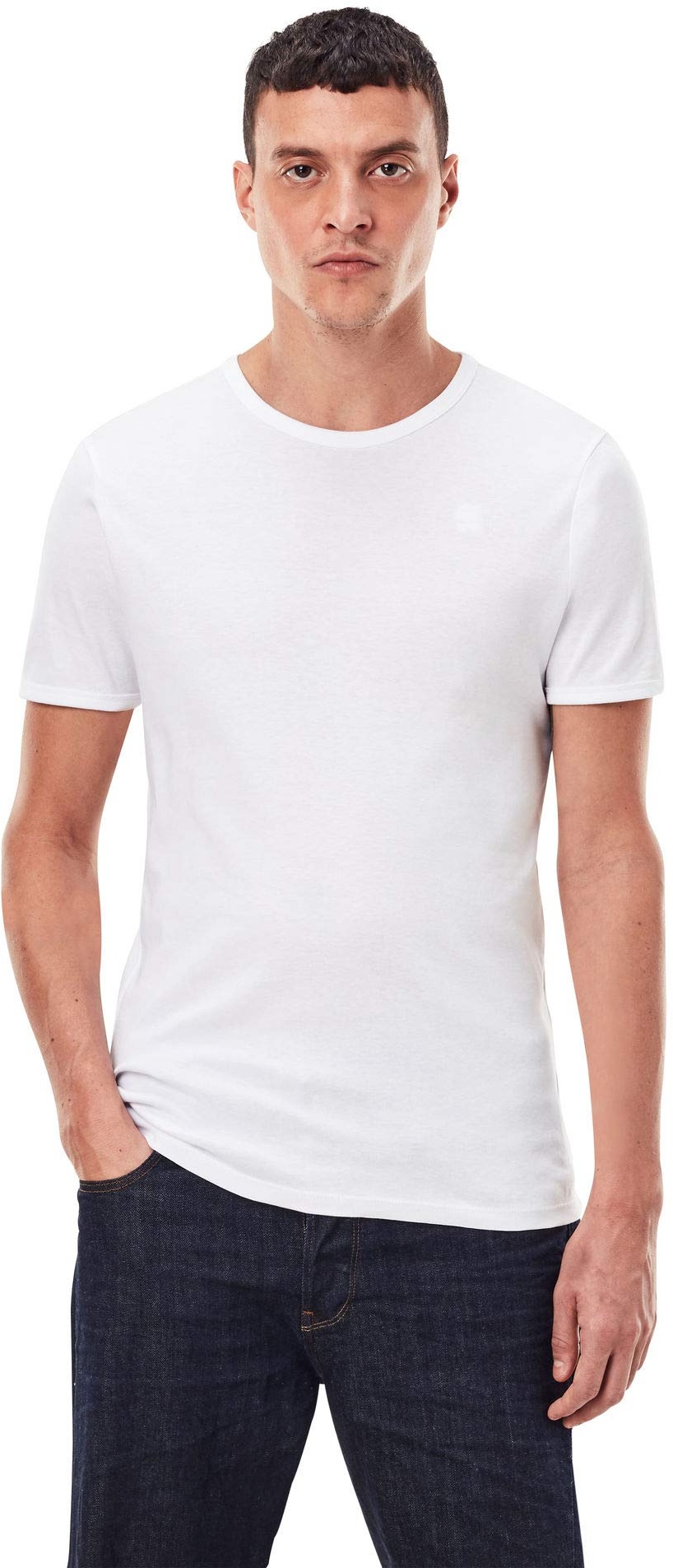 G-STAR RAW Herren Basic T-Shirt 2-Pack, Weiß (white D07205-124-110), XL