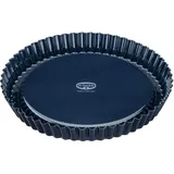 Dr. Oetker Obstkuchenform 28 cm Back-Liebe Emaille – Schnitt- & kratzfeste Backform mit Emaille – 28er Tortenbodenform in Dunkelblau