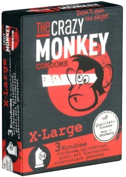 Crazy Monkey *X-Large* Kondome 3 St rot