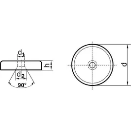 Beloh NdFeB-Flachgreif. m.Bohr. 16 x 4,5mm Beloh