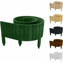 Floranica Rollborder II Flexibler Holzzaun 200 x 30 cm Grün (kürzbar) Kiefernholz Beetumrandung imprägniert Gartenzaun Beeteinfassung Dekozaun Rollboarder Rasenkante