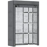 Homcom Kleiderschrank Dunkelgrau, Metall, 103x162.5x43 cm Schlafzimmer, Flur,