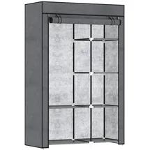 Homcom Kleiderschrank Dunkelgrau, Metall, 103x162.5x43 cm Schlafzimmer, Flur,