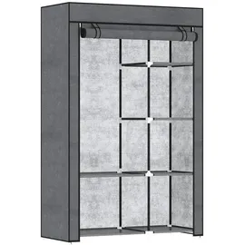 Homcom Kleiderschrank Dunkelgrau, Metall, 103x162.5x43 cm Schlafzimmer, Flur,