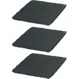 Novaliv Servierplatte 4041041692478-3xStuck, (1-tlg), 3x Schieferplatten I quadratisch I 15x15x0,5 cm I Sushi Platte Steinte