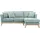 miliboo Eckcouch Polyester 3-Sitzer Lagunenblau