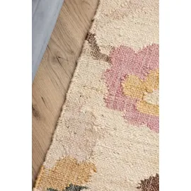 ELLE Decoration Afghan Kelim Violette Creme Multifarben, - Creme