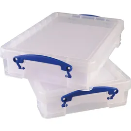 Really Useful Box Aufbewahrungsbox 39,5 x 25,5 x 8,8 cm 3-tlg. transparent