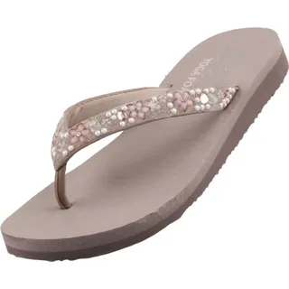 Skechers Zehentrenner Meditation - Dancing Daisy Damen 31353735323436 Beige 40 EU - Beige - 40