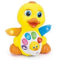 Moni Baby Musikspielzeug gelbe Ente 808, Musik, Licht, Bewegungen ab 18 Monate
