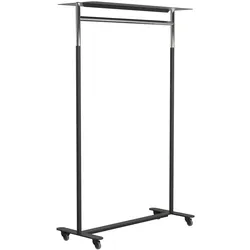 Frost - Bukto Kleiderständer mit Rollen und Ablage 100 cm, Edelstahl poliert / schwarz