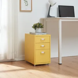 [en.casa] Kökar Schubladenschrank 48 x 28 x 41 cm Gelb