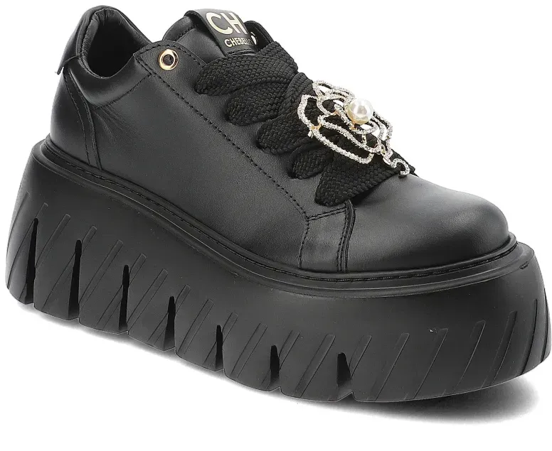 Schwarze Sneakers Chebello Plateauschuhe, 39