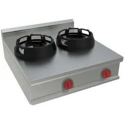 EURAST - Wok mit 2 gasflammen auftisch - 800x900x280 mm - 28 Kw - 3288209L