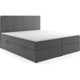 Möbel Punkt Boxspringbett MALIBU mit Bettkasten 140 x 200 cm Webstoff Anthrazit Bett Bettkasten