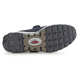Gabor rollingsoft Riemchenballerina, Klettschuh, Freizeitschuh, Komfortschuh mit Lochmuster blau 36 EU