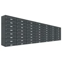 AL Briefkastensysteme 55er Premium Briefkasten Anthrazit inkl. Zeitungsfach