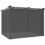 vidaXL Pavillon mit Vorhängen Anthrazit 3x3 m Stahl