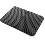 InnovaGoods - Katzenklo-Matte Clikatt, Eva Polyester, Bienenstock Textur, Wasserdicht, Leicht zu Reinigen, Schwarz, Medium