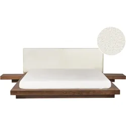 Bett mit Lattenrost Bouclé ZEN 180 x 200 cm Braune Esche