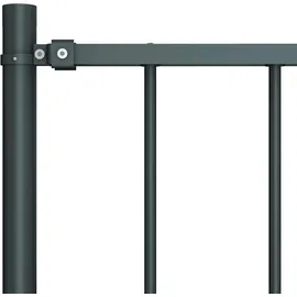 vidaXL Zaunelement mit Pfosten Pulverbeschichteter Stahl 1,7 x 1,25 m Anthrazit