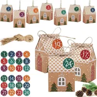 Luxuskollektion Adventskalender zum Befüllen Haus 24 Zahlenaufklebern Kordel Weihnachten