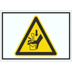 HB-Druck Achtung Quetschgefahr zwischen Werkzeugen einer Presse Symbol Aufkleber A9 (37x52mm)