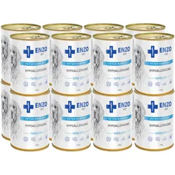 ENZO VET Hypoallergenes Futter mit Pute für Hunde 16x400g